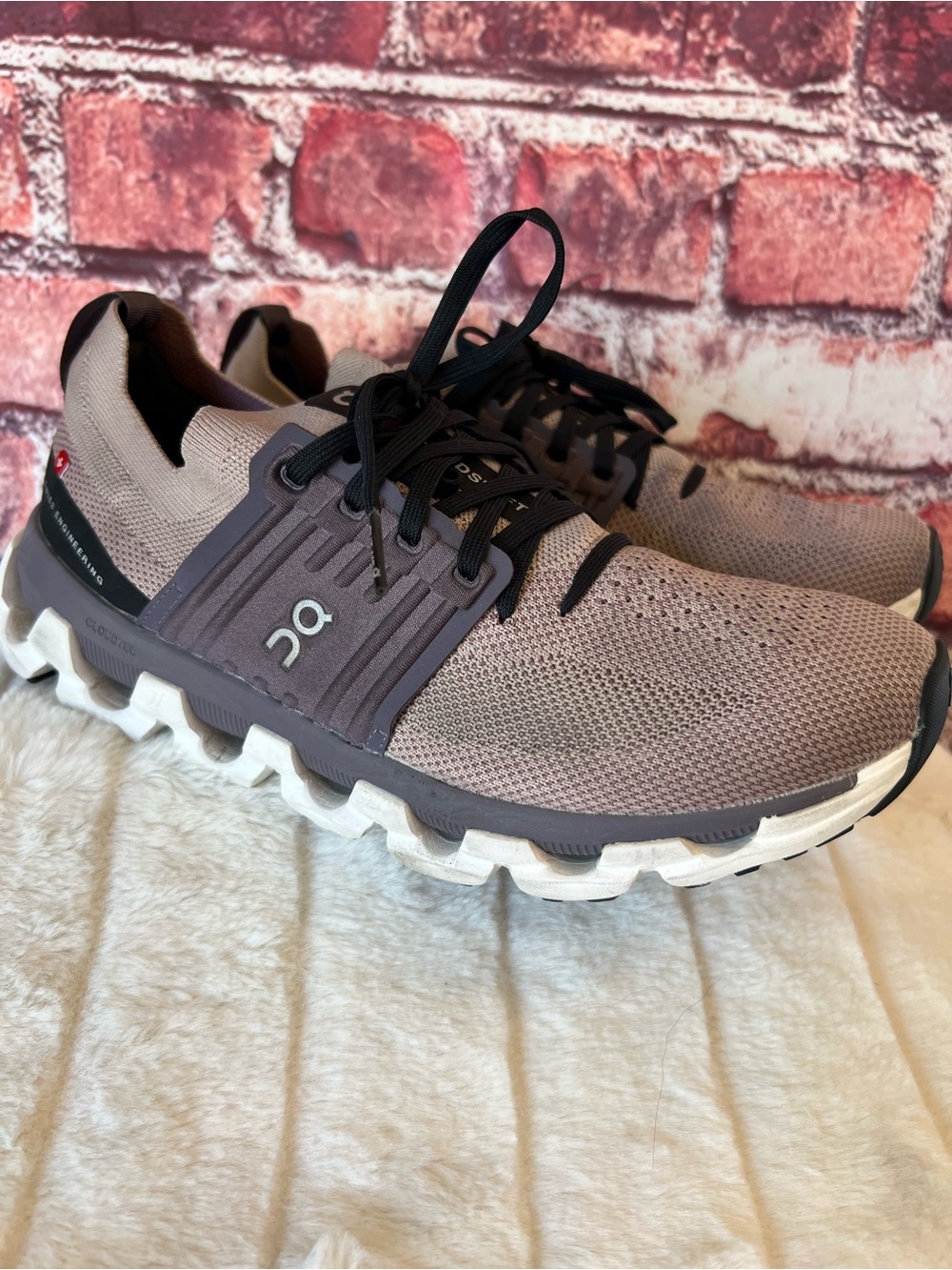 On Running Cloudswift 3 Fade Black Mauve Purple Shoes Women 8.5